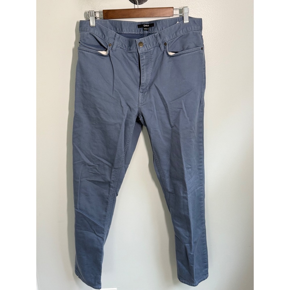 Quince Mens Ultra-Stretch 5-Pocket Chino Pants W34 L32 Slate Blue Twill Casual